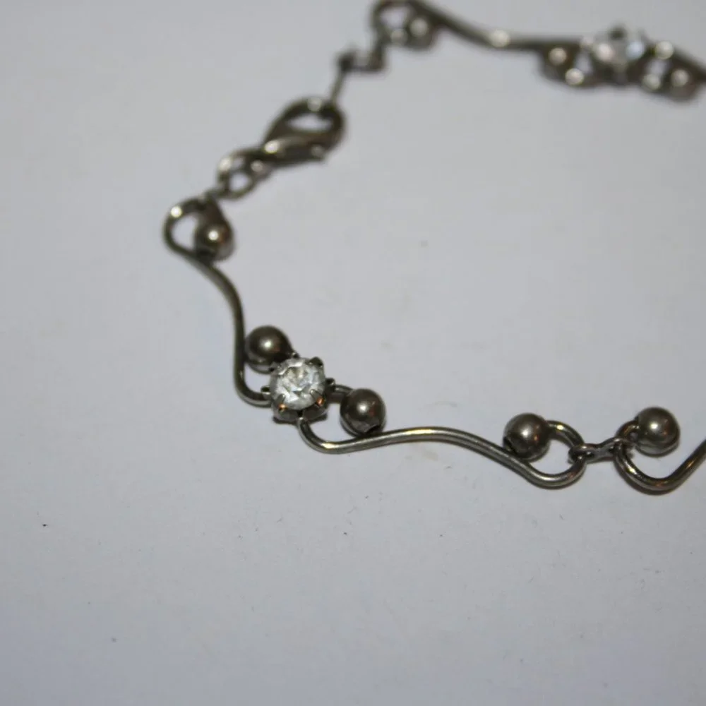 Beautiful silver and rhinestone bracelet 7